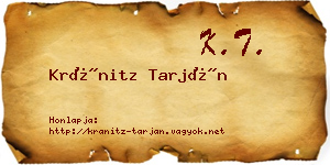 Kránitz Tarján névjegykártya